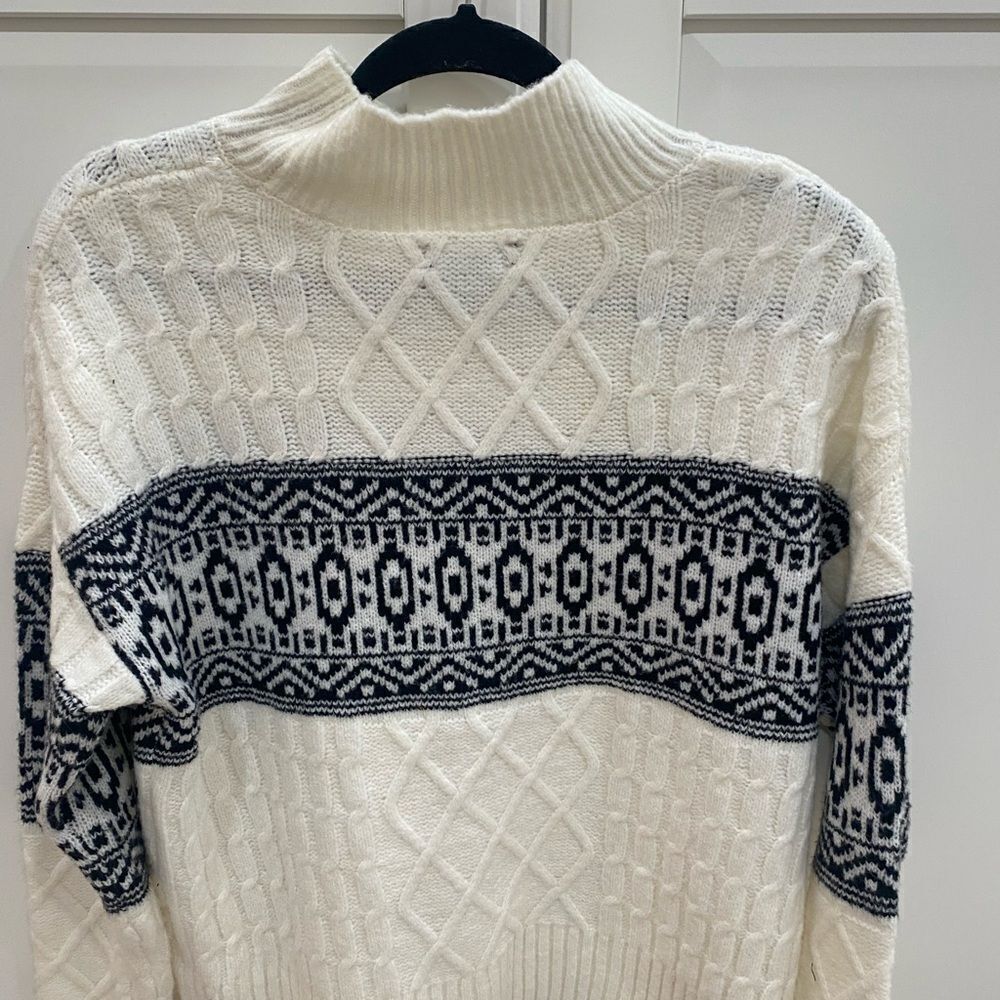 Rachel Zoe Black and White Turtleneck Sweater with Textured Knit NWOT